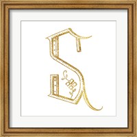 Framed French Sewing Letter S