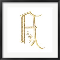 Framed French Sewing Letter A