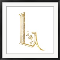 Framed French Sewing Letter L