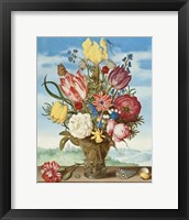 Framed Ambrosius Bosschaert, Bouquet of Flowers on a Ledge