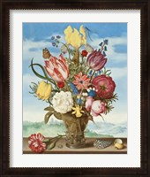 Framed Ambrosius Bosschaert, Bouquet of Flowers on a Ledge