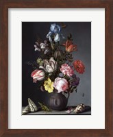 Framed Balthasar van der Ast, Flowers in a Vase with Shells and Insects