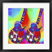Framed Guitars Peace Love Music