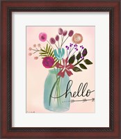 Framed Hello Floral Bouquet