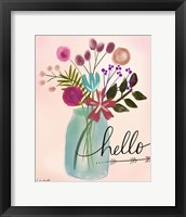 Framed Hello Floral Bouquet