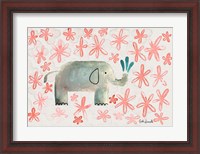 Framed Floral Elephant