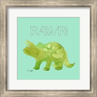 Framed 'Green Triceratops' border=