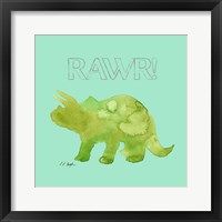 Framed 'Green Triceratops' border=