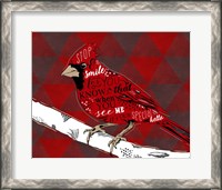 Framed Cardinal Hello Red