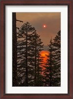 Framed Smokey Sunset - Crater Lake