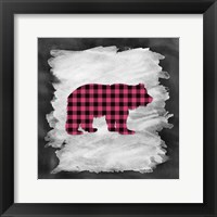 Framed Pink Plaid Bear