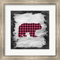 Framed Pink Plaid Bear
