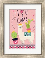 Framed I Love You a Llama