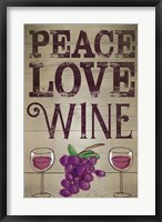 Framed Peace, Love, Wine