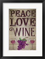 Framed Peace, Love, Wine