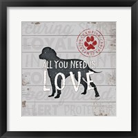 Framed All You Need is Love - Dog