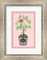 Framed Floral Topiary - Pink