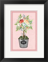 Framed Floral Topiary - Pink