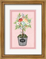 Framed Floral Topiary - Pink