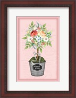 Framed Floral Topiary - Pink