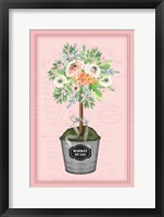 Framed Floral Topiary II - Pink