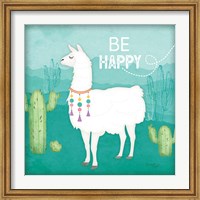 Framed Be Happy Llama