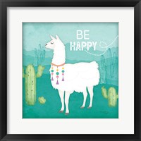 Framed Be Happy Llama