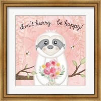 Framed Don't Hurry, Be Happy Sloth