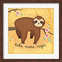 Framed Take More Naps Sloth