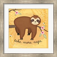 Framed Take More Naps Sloth