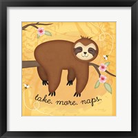 Take More Naps Sloth Framed Print