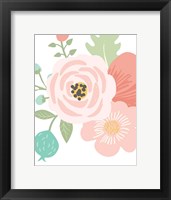Pastel Floral Bouquet I Framed Print