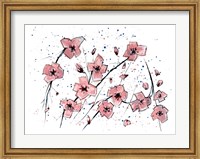 Framed Pink Flowers I