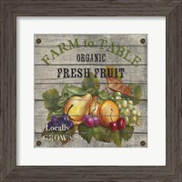 Framed 'Farm to Table - Fresh Fruit' border=