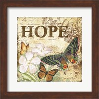 Framed 'Inspirational Butterflies - Hope' border=