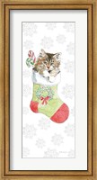 Framed Christmas Kitties IV Snowflakes