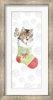 Framed Christmas Kitties IV Snowflakes