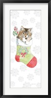 Framed Christmas Kitties IV Snowflakes