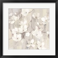 Framed 'Magnolias in Spring II Neutral' border=