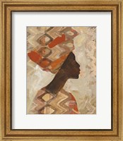 Framed 'African Beauty I' border=