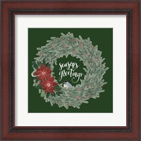 Framed Woodland Wreath II Green