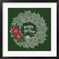 Framed Woodland Wreath II Green