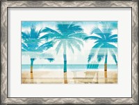 Framed Beachscape Palms with chair