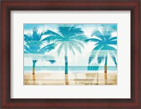 Framed Beachscape Palms with chair