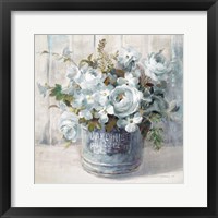 Garden Blooms I Blue Crop Framed Print