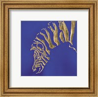 Framed Gilded Zebra Indigo