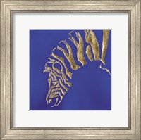 Framed Gilded Zebra Indigo