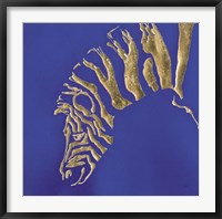 Framed Gilded Zebra Indigo