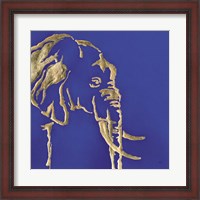Framed Gilded Elephant Indigo