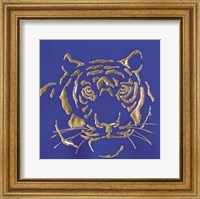 Framed 'Gilded Tiger Indigo' border=